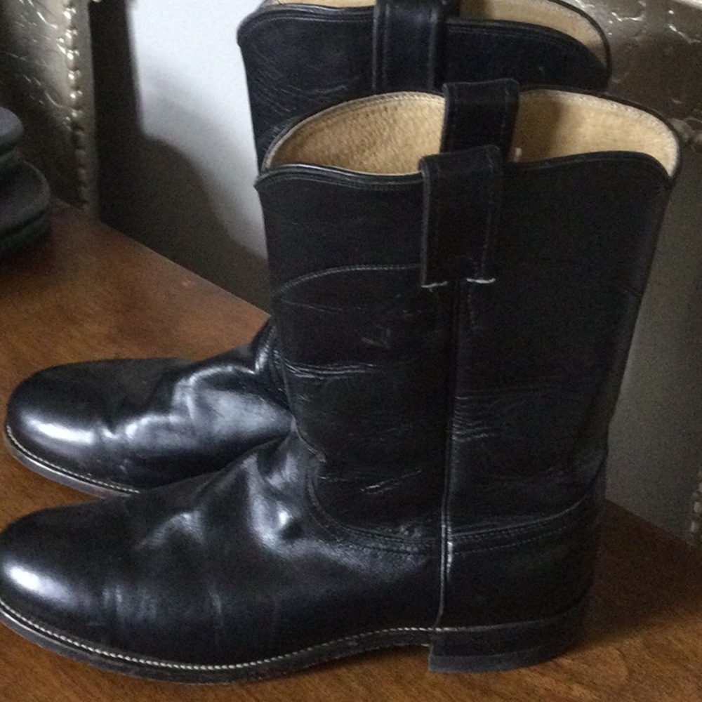 Black Leather Men's Boots